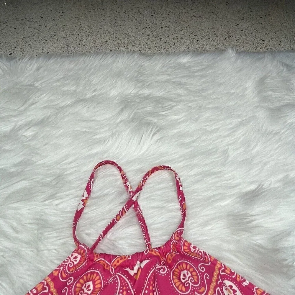 NEW HOBIE High Neck Halter One Piece Girls Size 16 Swimsuit Swimwear Pink